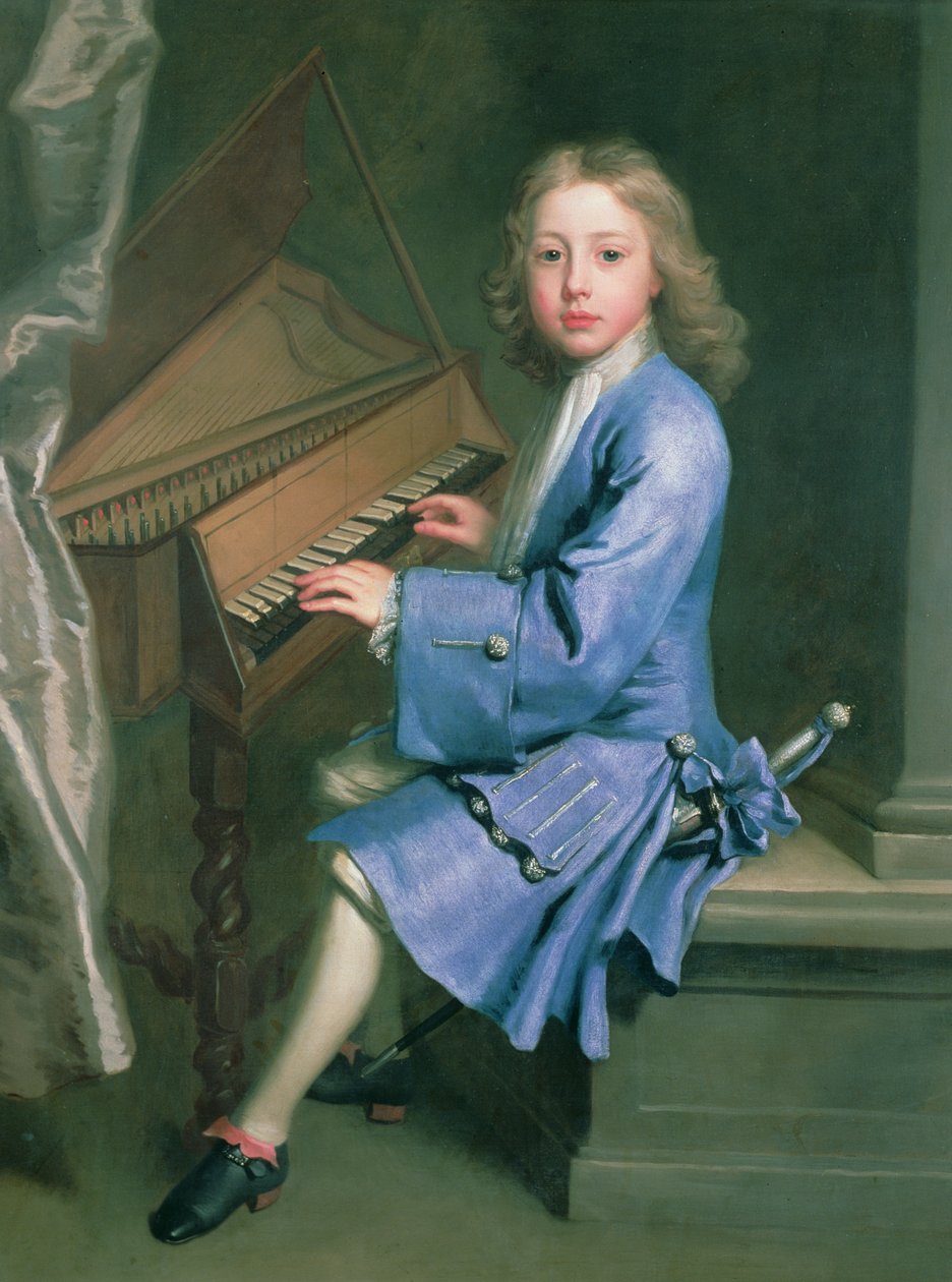 Garton Orme siddende ved Spinet, ca. 1707 af Jonathan Richardson