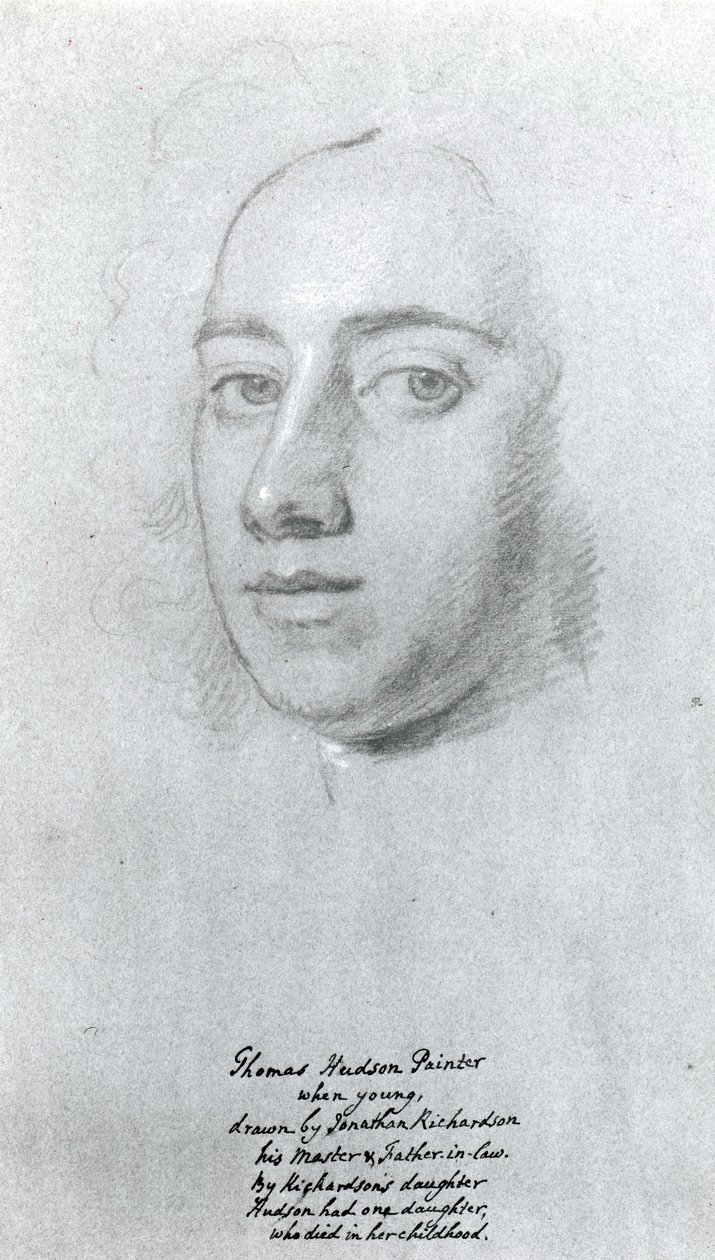 Thomas Hudson (1701-79) (kridt på papir) af Jonathan Richardson