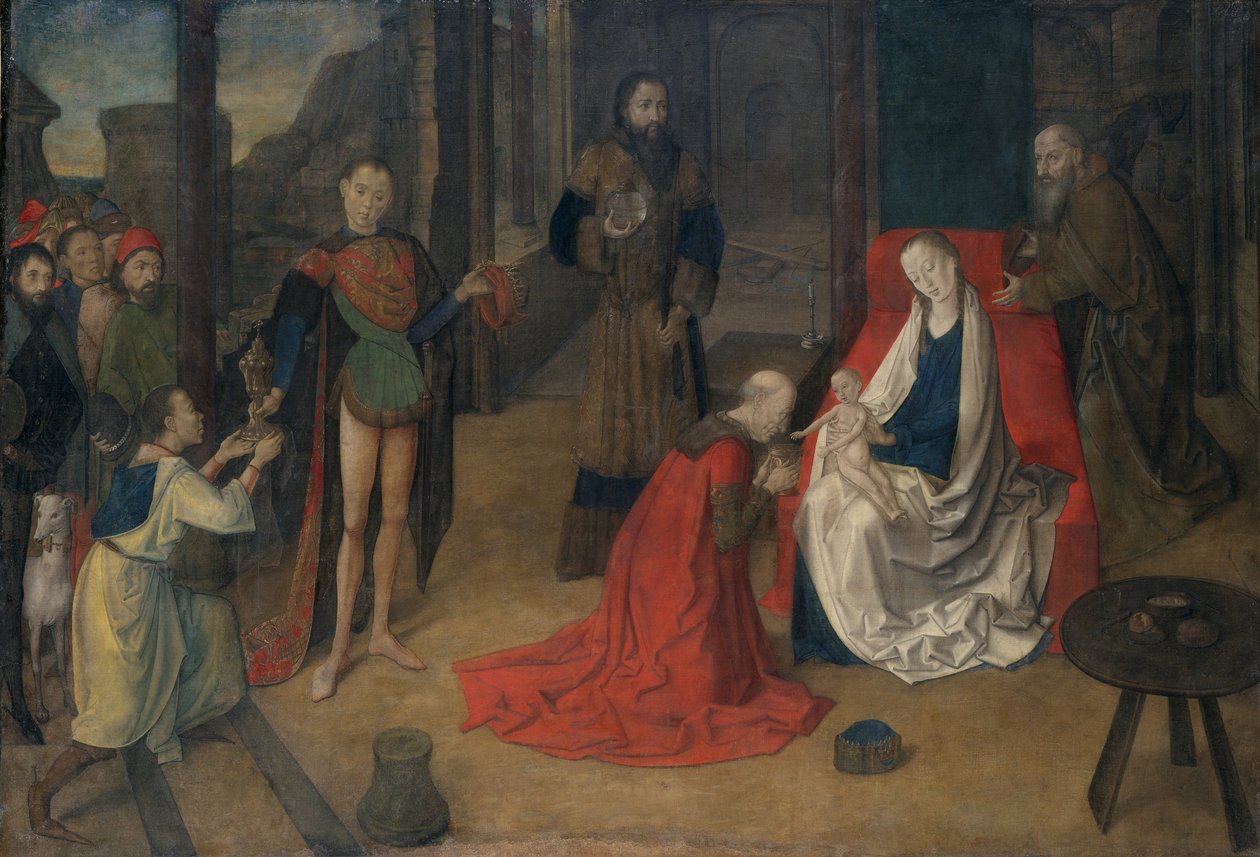 Adoration of Magi, 1465 (tempera på lærred) af Joos van Wassenove