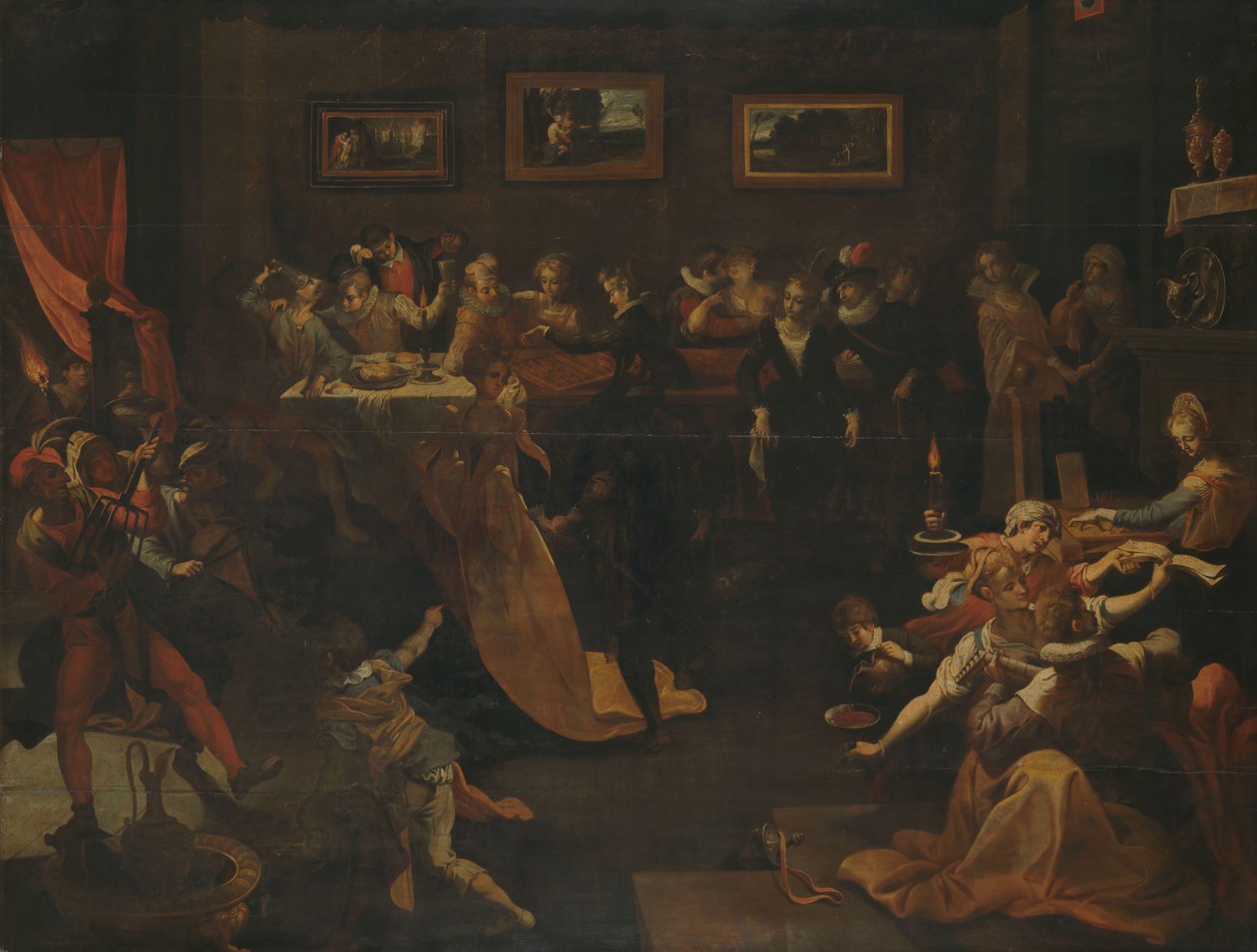 Nat banket og maskerade af Joos van Winghe (copy after)