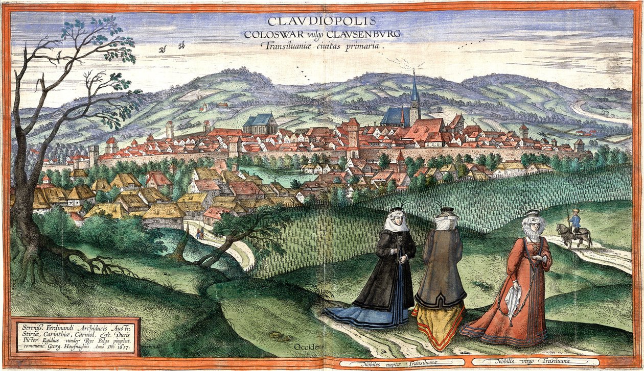 Clavdiopolis, Coloswar almindeligvis kendt som Clavsenbvrg, den primære by i Transsylvanien af Joris Hoefnagel