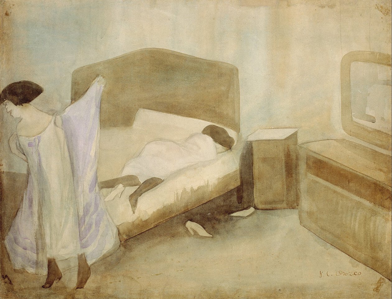 Soveværelset af José Clemente Orozco