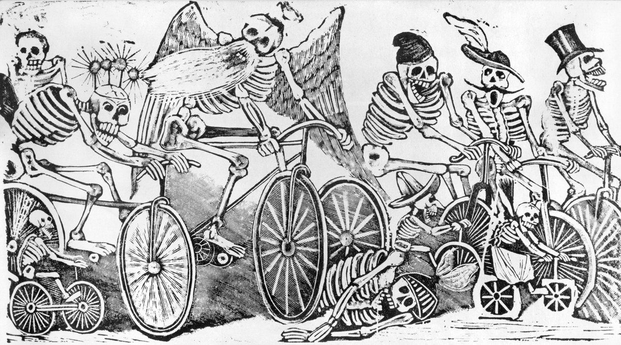 Calavera fra det 20. århundrede (zink ætsning) af José Guadalupe Posada