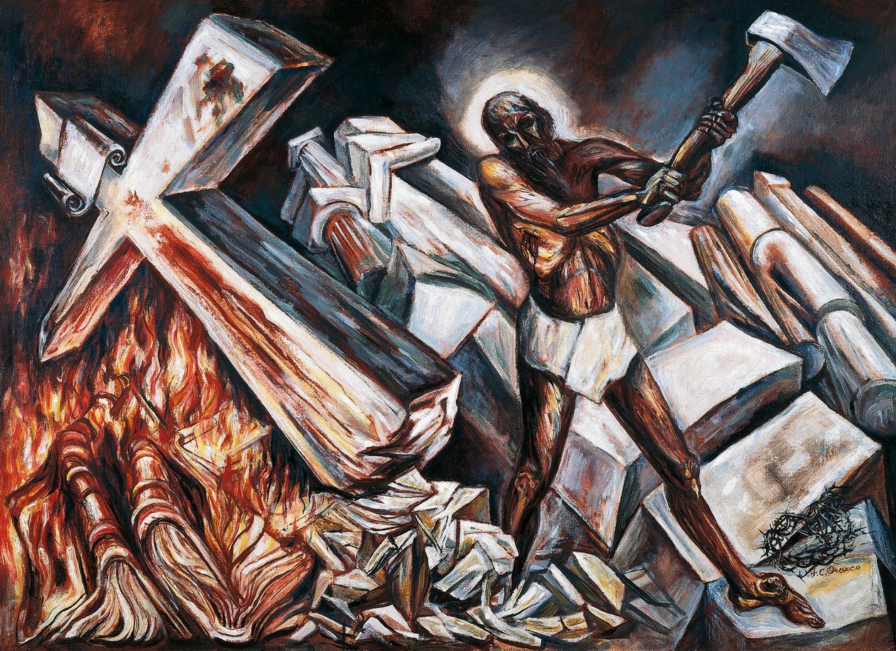 Kristus ødelægger sit kors af José Clemente Orozco