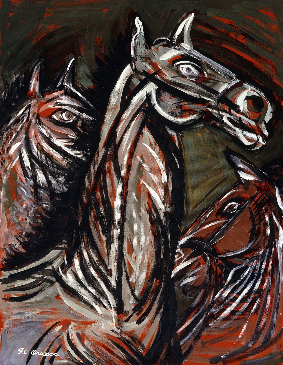 heste; Heste af José Clemente Orozco