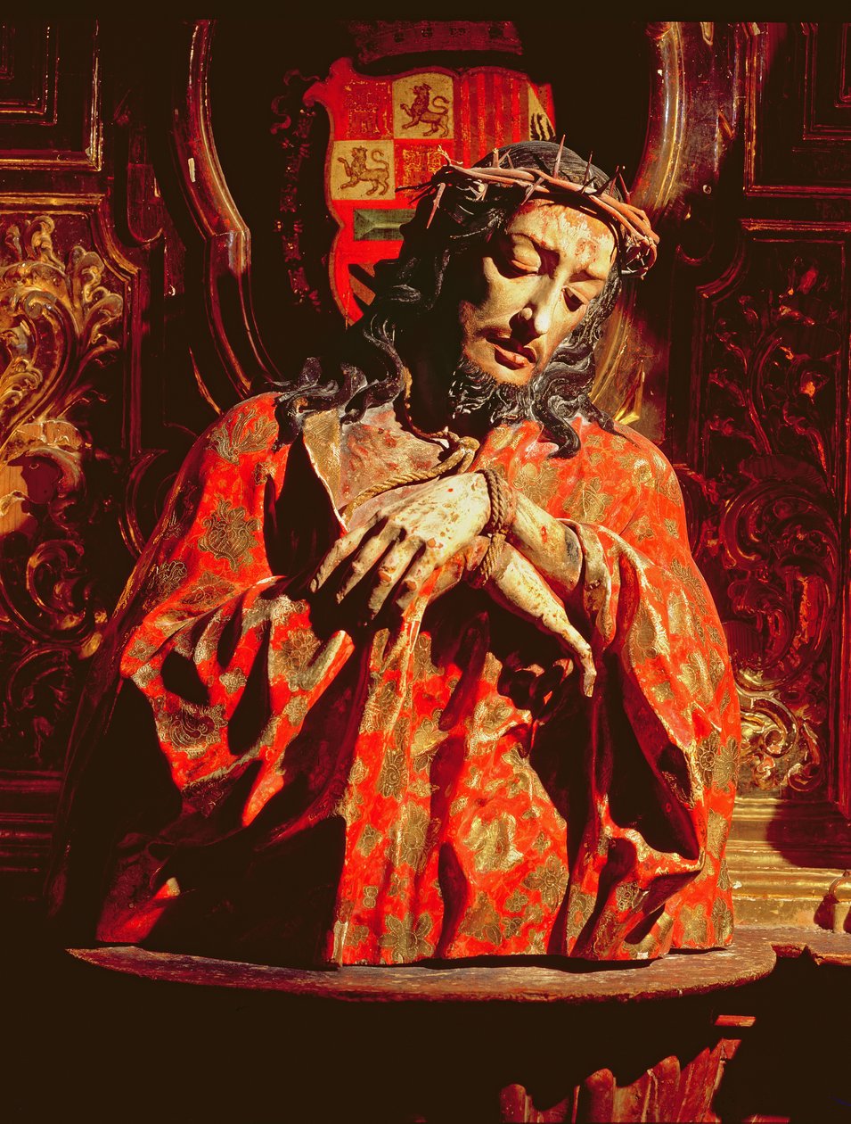 Ecce Homo (polykromt træ) af José de Mora