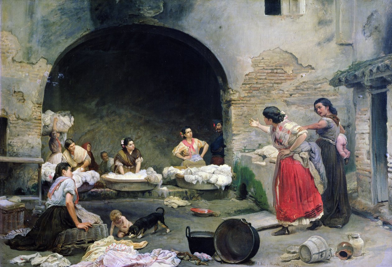 Vaskekvinder disputerede, 1871 af Jose Jimenes Aranda