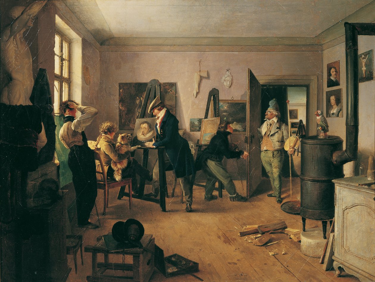 De lærdes værelse af Josef Danhauser