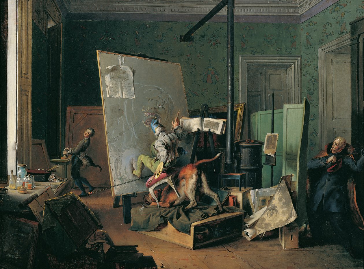 Sjov scene i studiet af Josef Danhauser