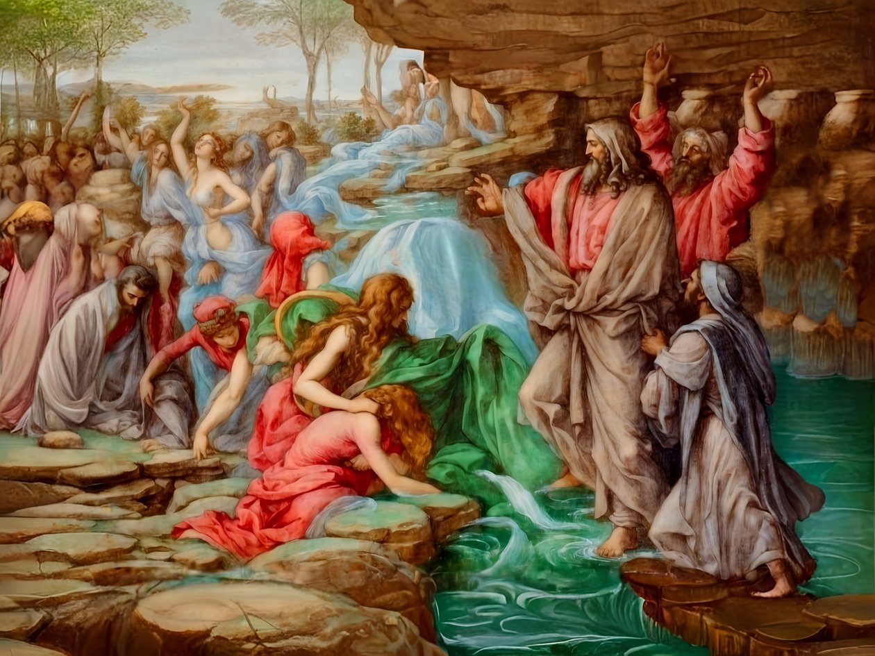 A2_Exodus_09_Manna og vand fra klippen af Josef Johann Michel