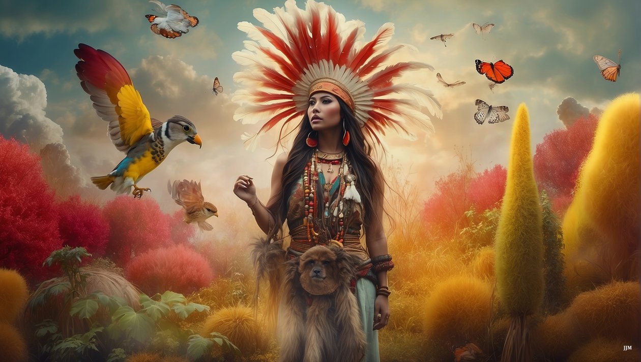 Dreamcore_dreamlike_scene-native american_03 af Josef Johann Michel