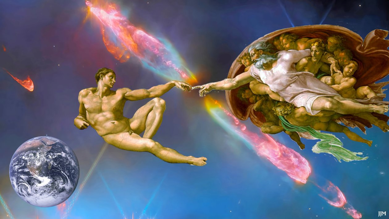 JJM-recreate: Michelangelo_Adams skabelse+JWST af Josef Johann Michel