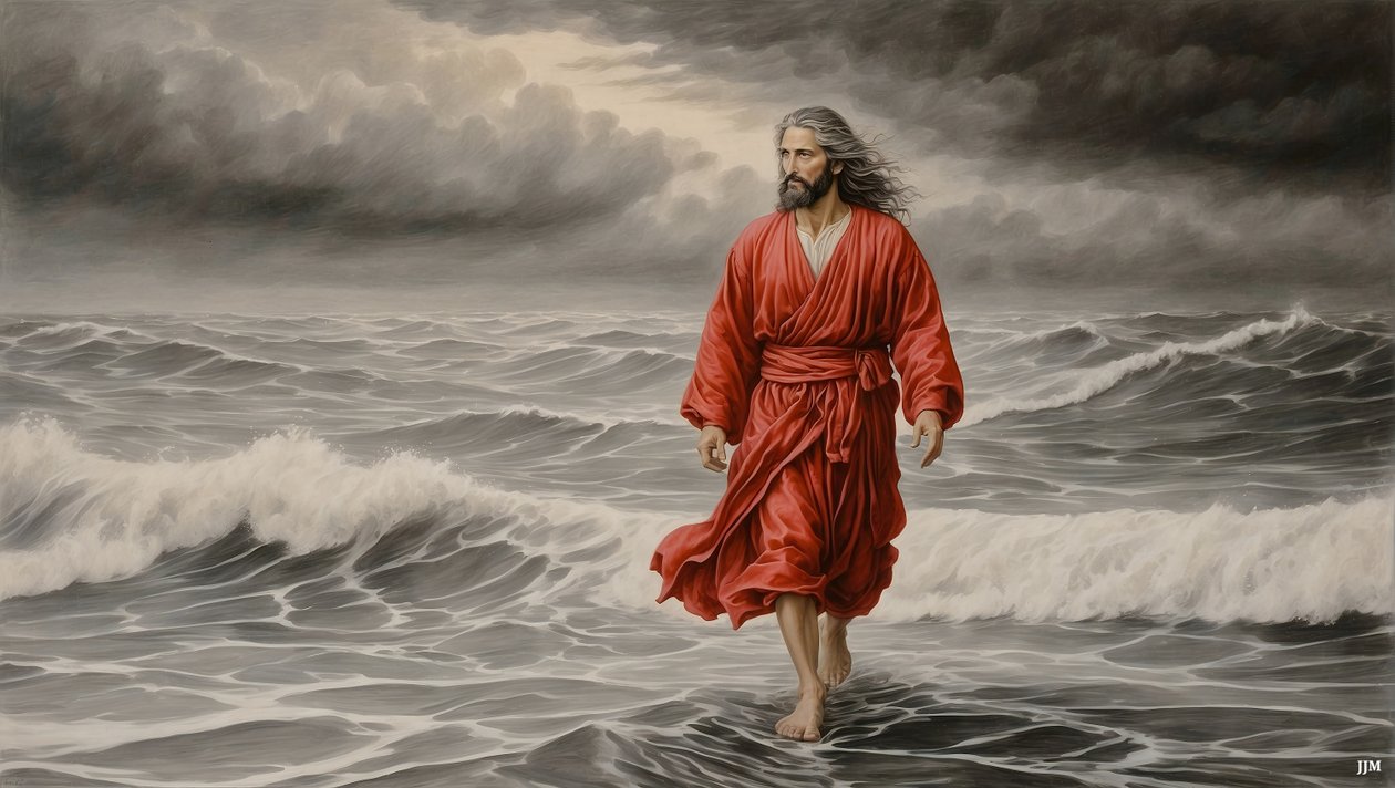 Jesus_vandrer_over_søen_02_E af Josef Johann Michel