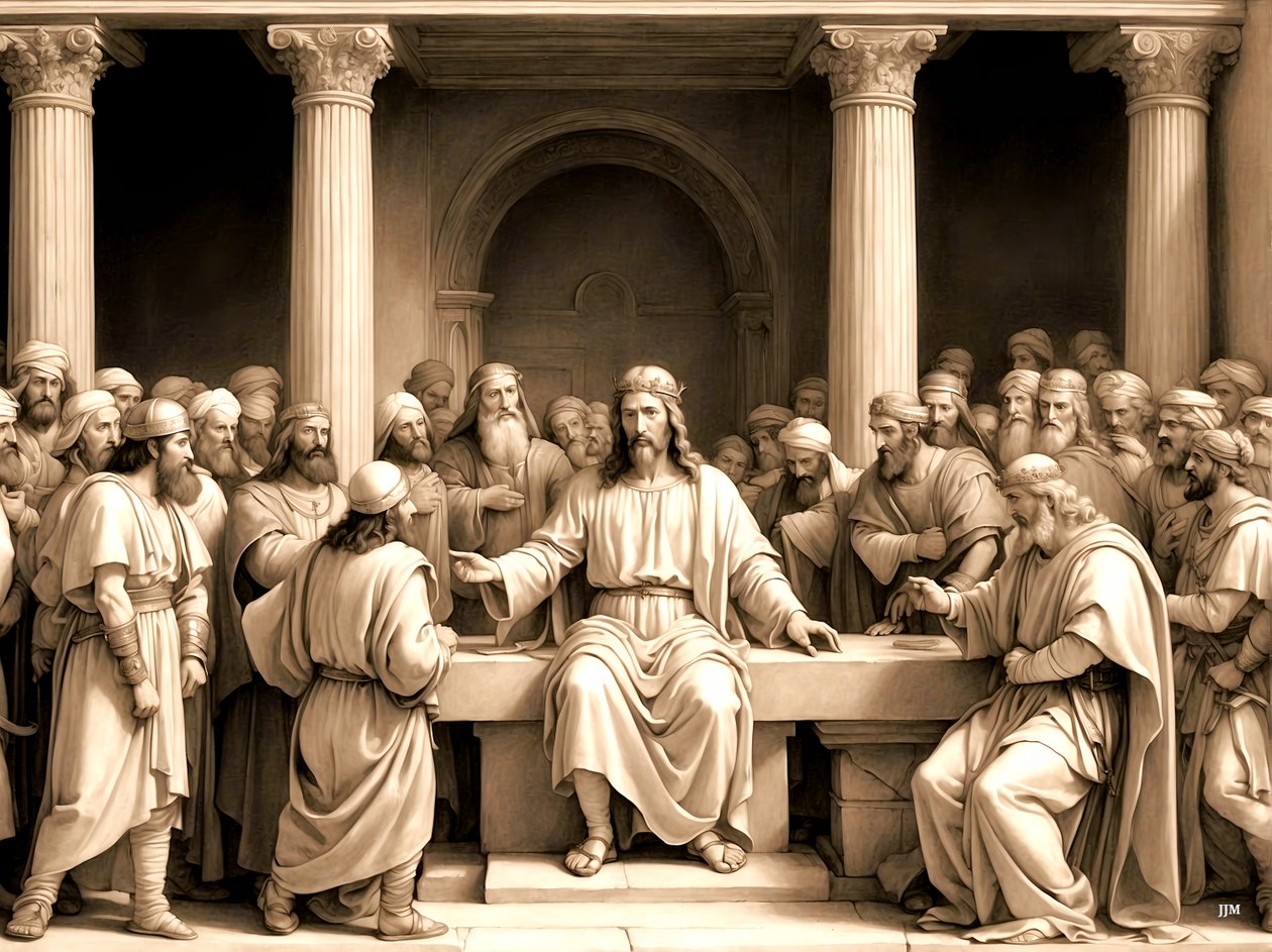 Jesus_underviser i templet _01 af Josef Johann Michel