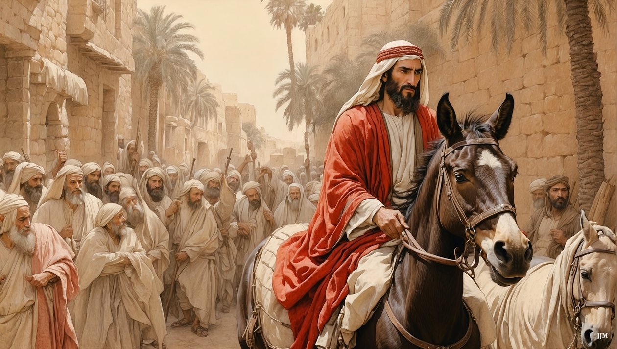 Jesus går ind i Jerusalem_04 af Josef Johann Michel