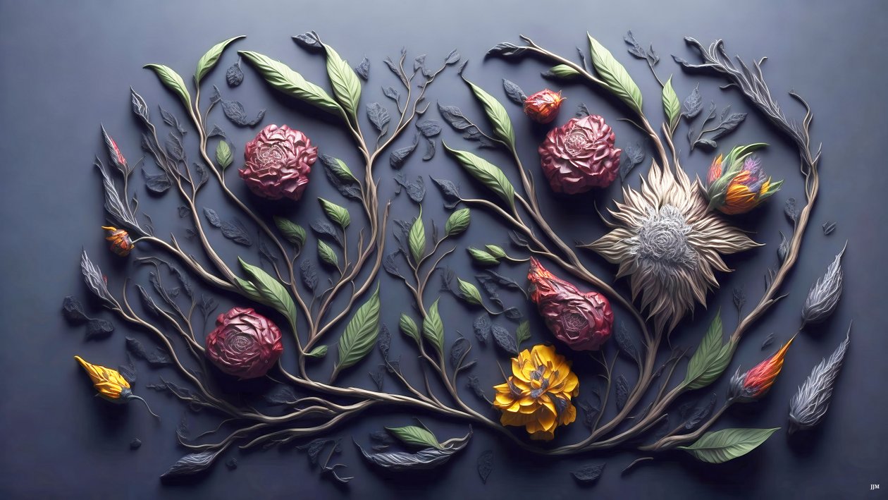 enkaustisk Feng Shui træelement _01 af Josef Johann Michel