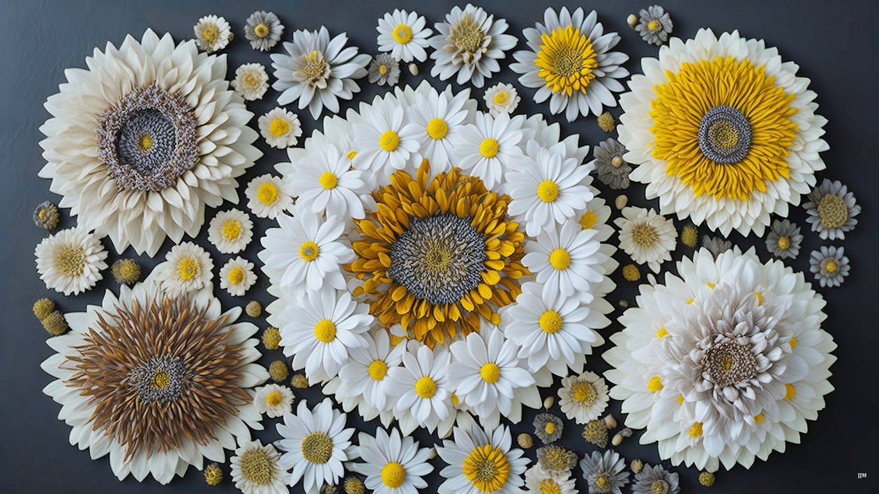 mandala: Kamille-Matricaria elementer_02 af Josef Johann Michel