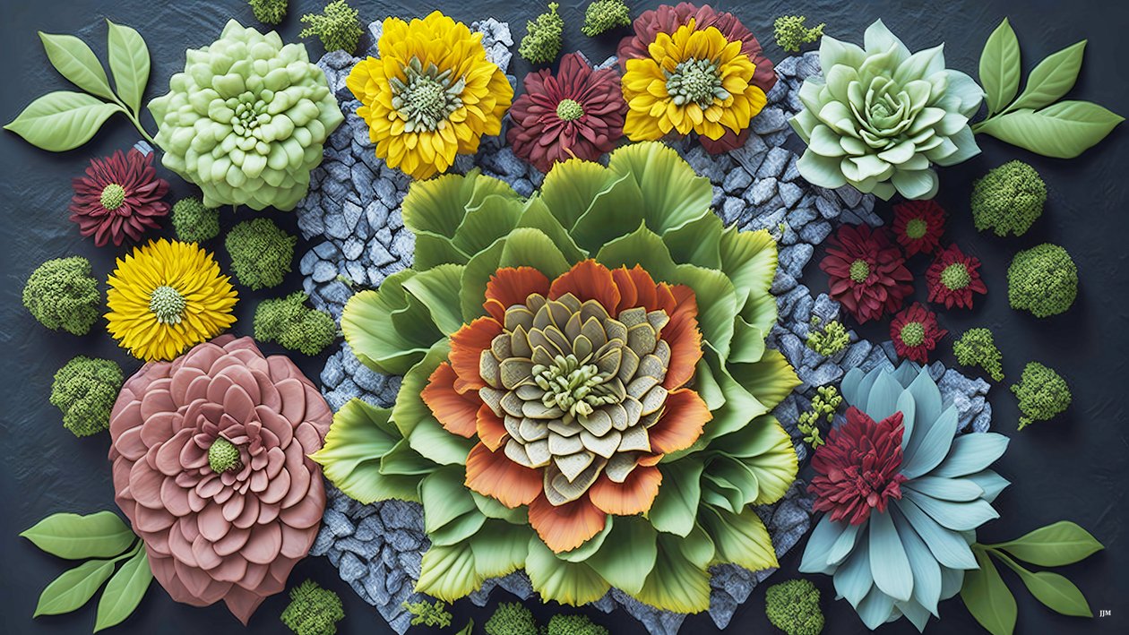 mandala: Kalanchoe elements_01 af Josef Johann Michel