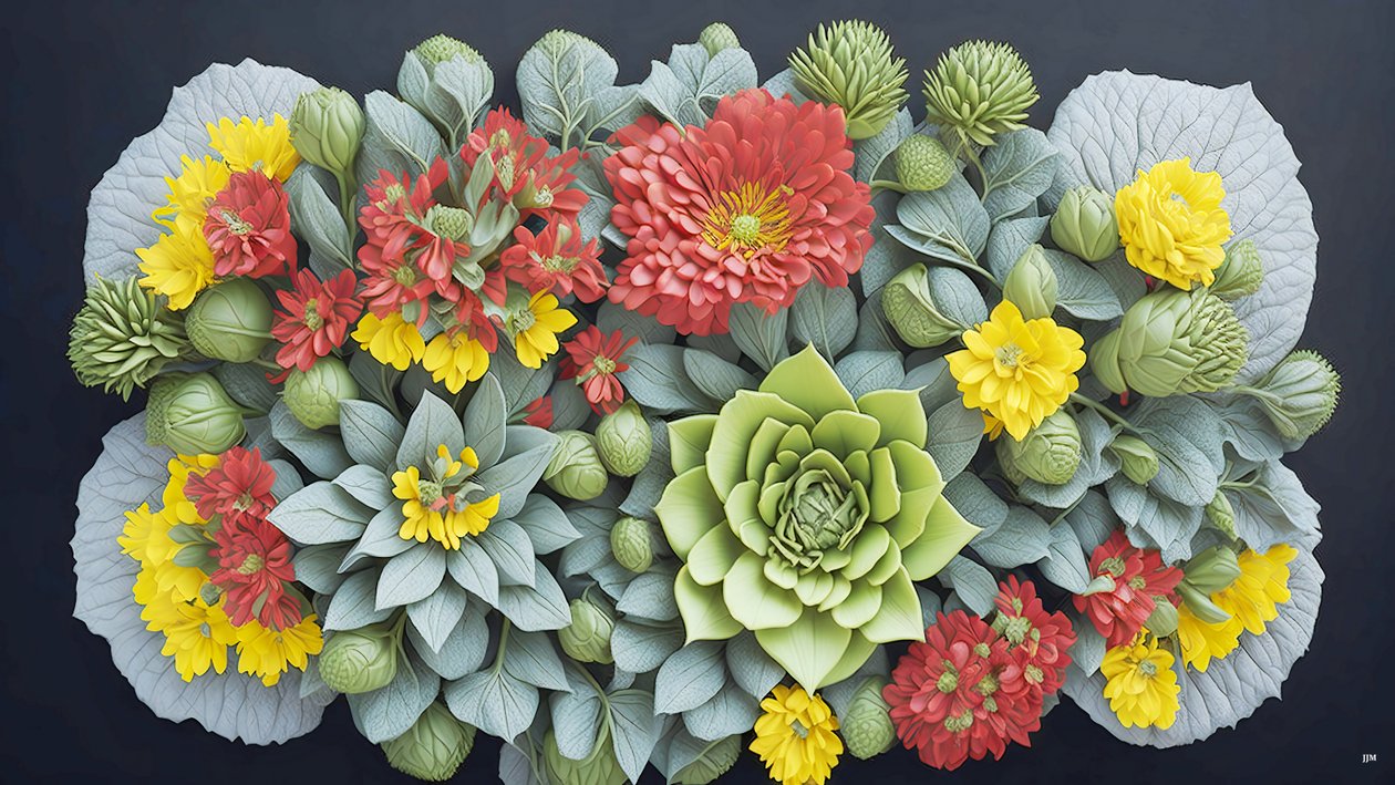 mandala: Kalanchoe elements_02 af Josef Johann Michel
