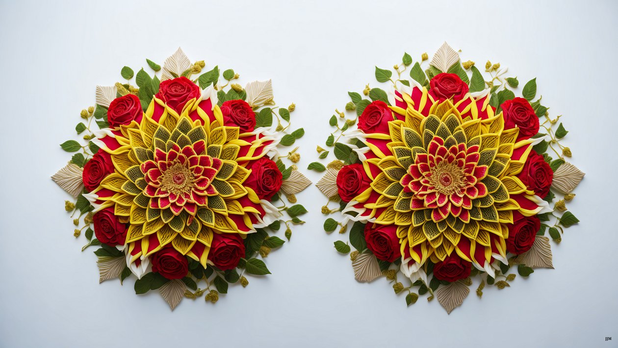 mandala: rose-flower elements_01 af Josef Johann Michel
