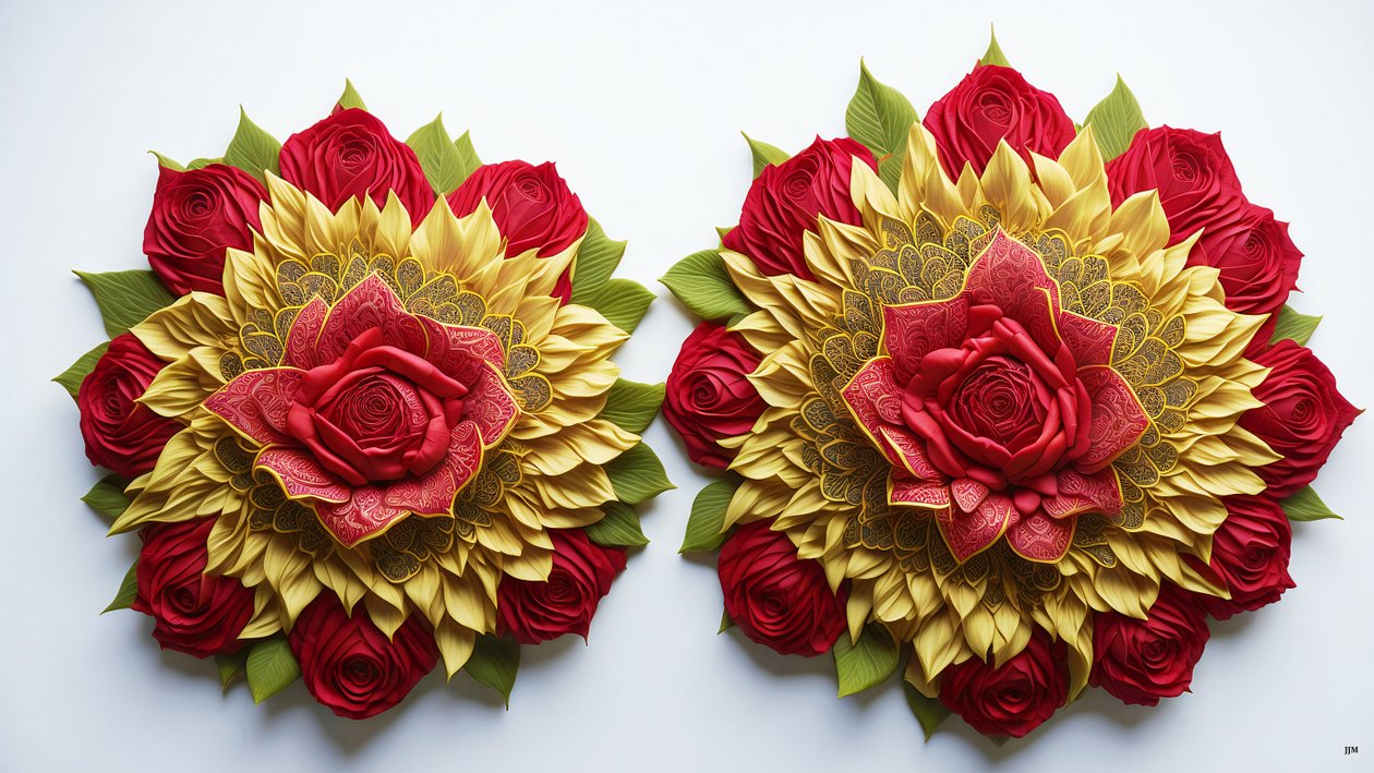 mandala: rose-flower elements_02 af Josef Johann Michel