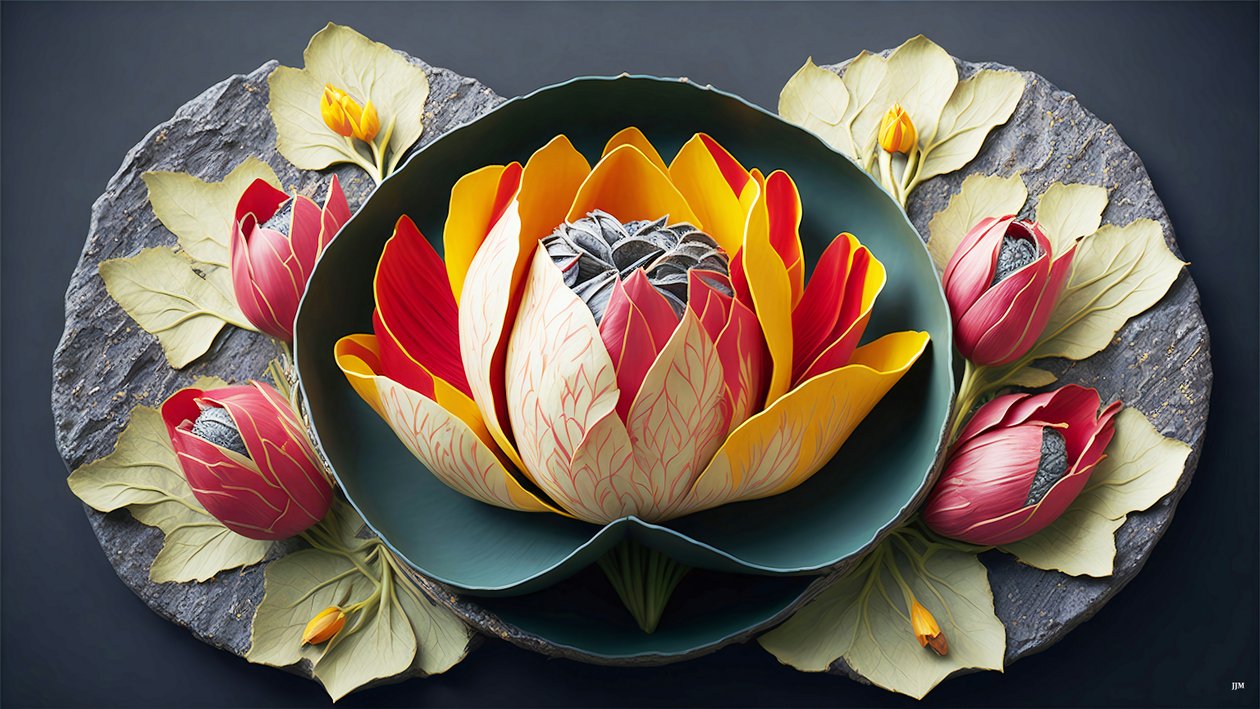 mandala: tulipanelementer_02 af Josef Johann Michel