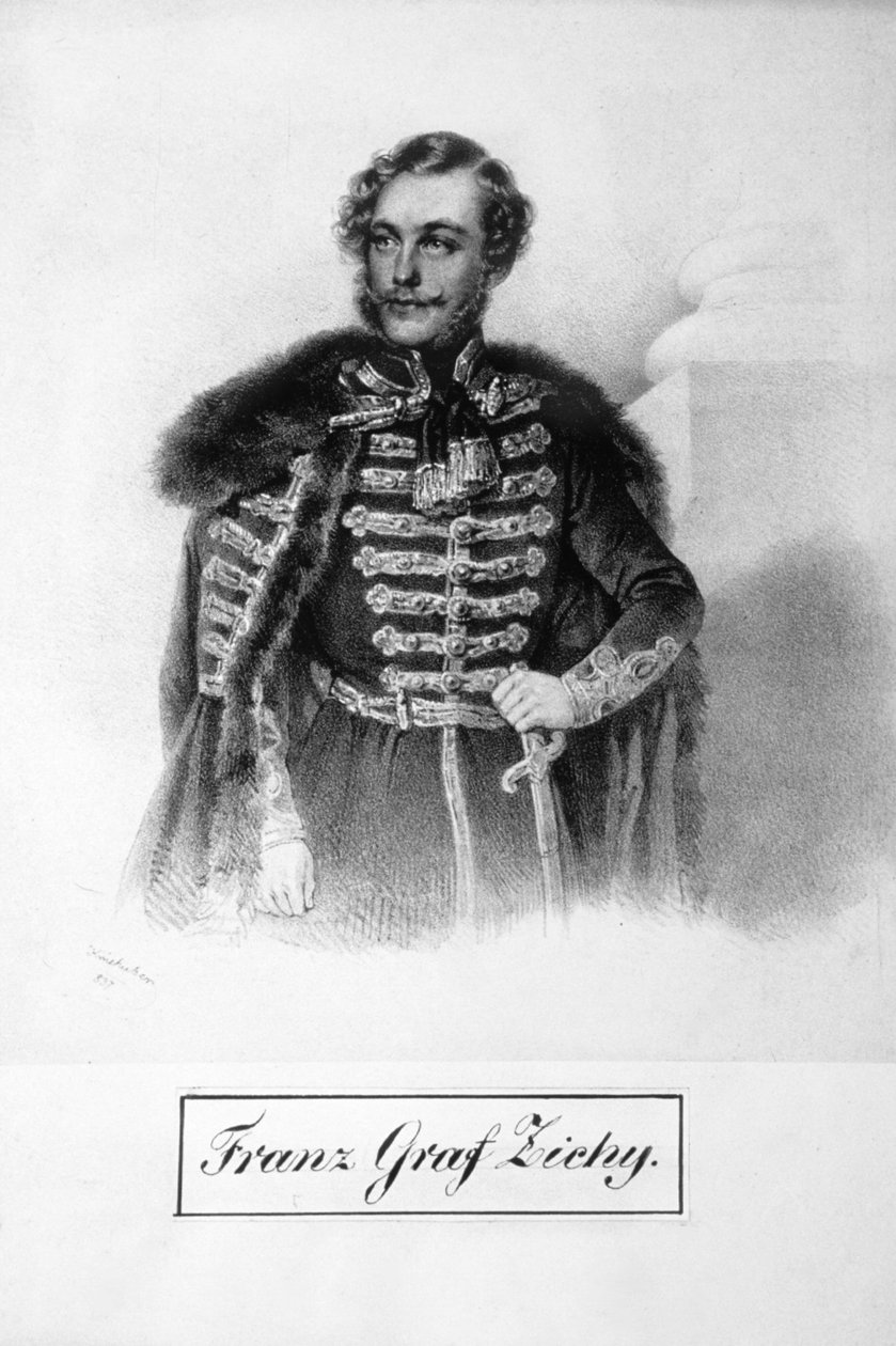 Franz Graf Zichy Litho af Josef Kriehuber