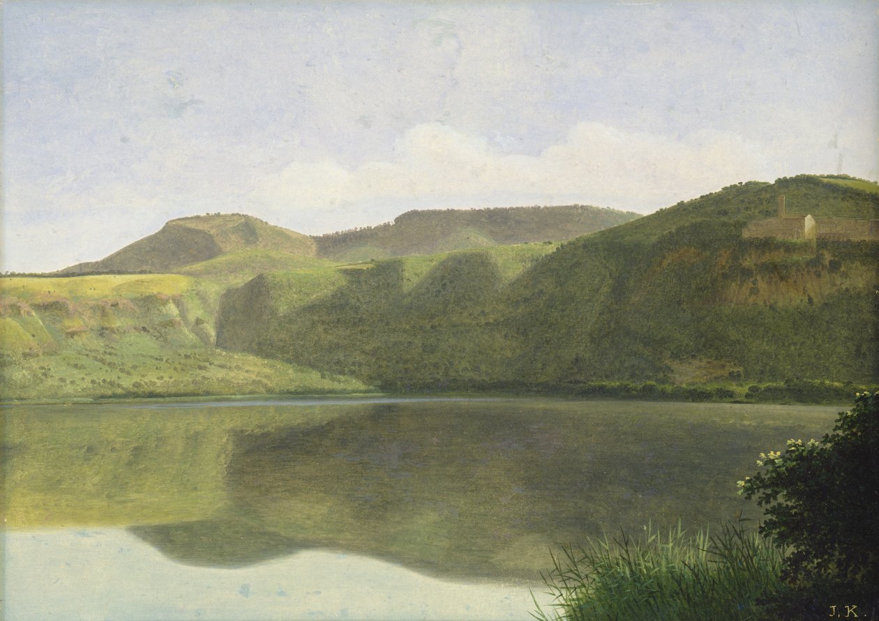 Det albanske hav, ca. 1811 (wc på papir på pap) af Joseph August Knip