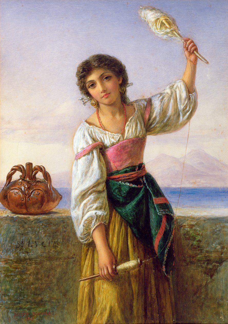 Ung pige med en distaff af Joseph Bouvier