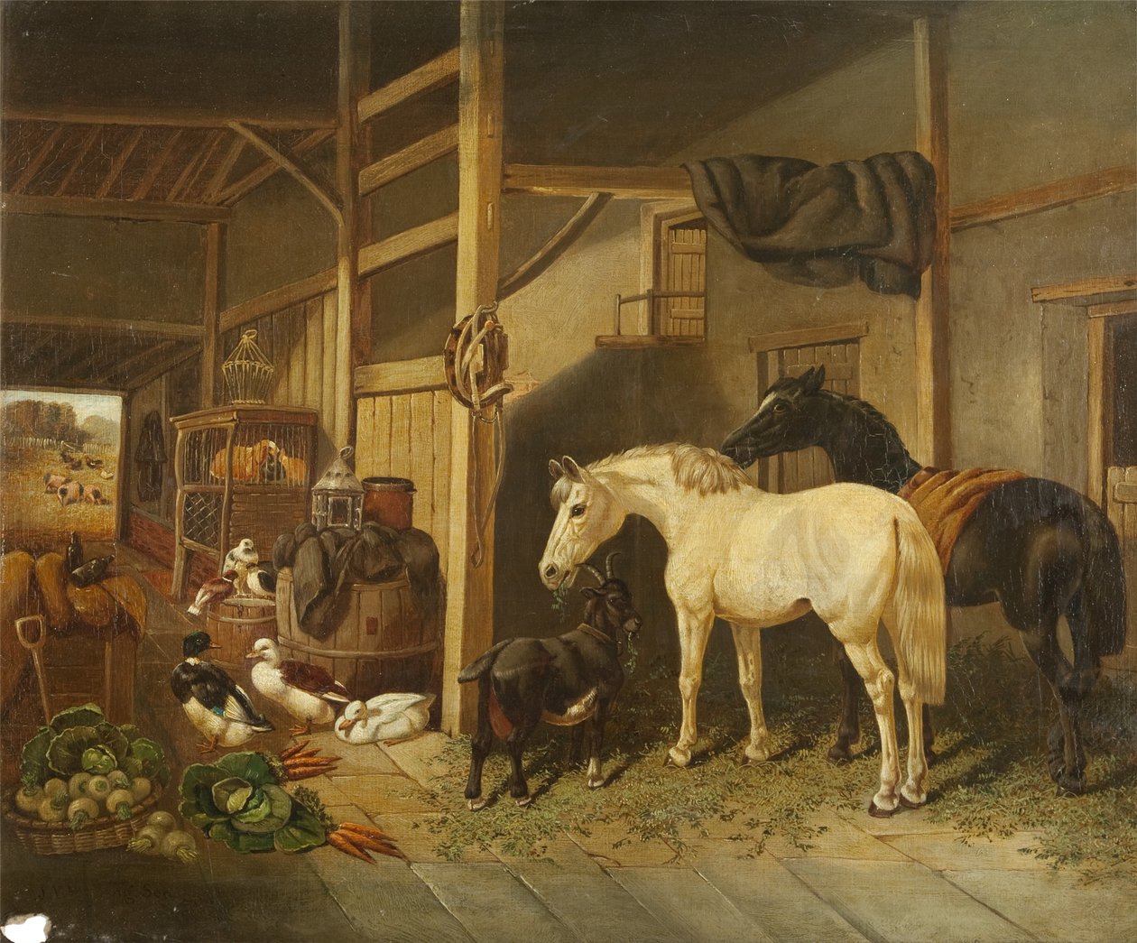 Et stabilt interiør af Joseph Clark