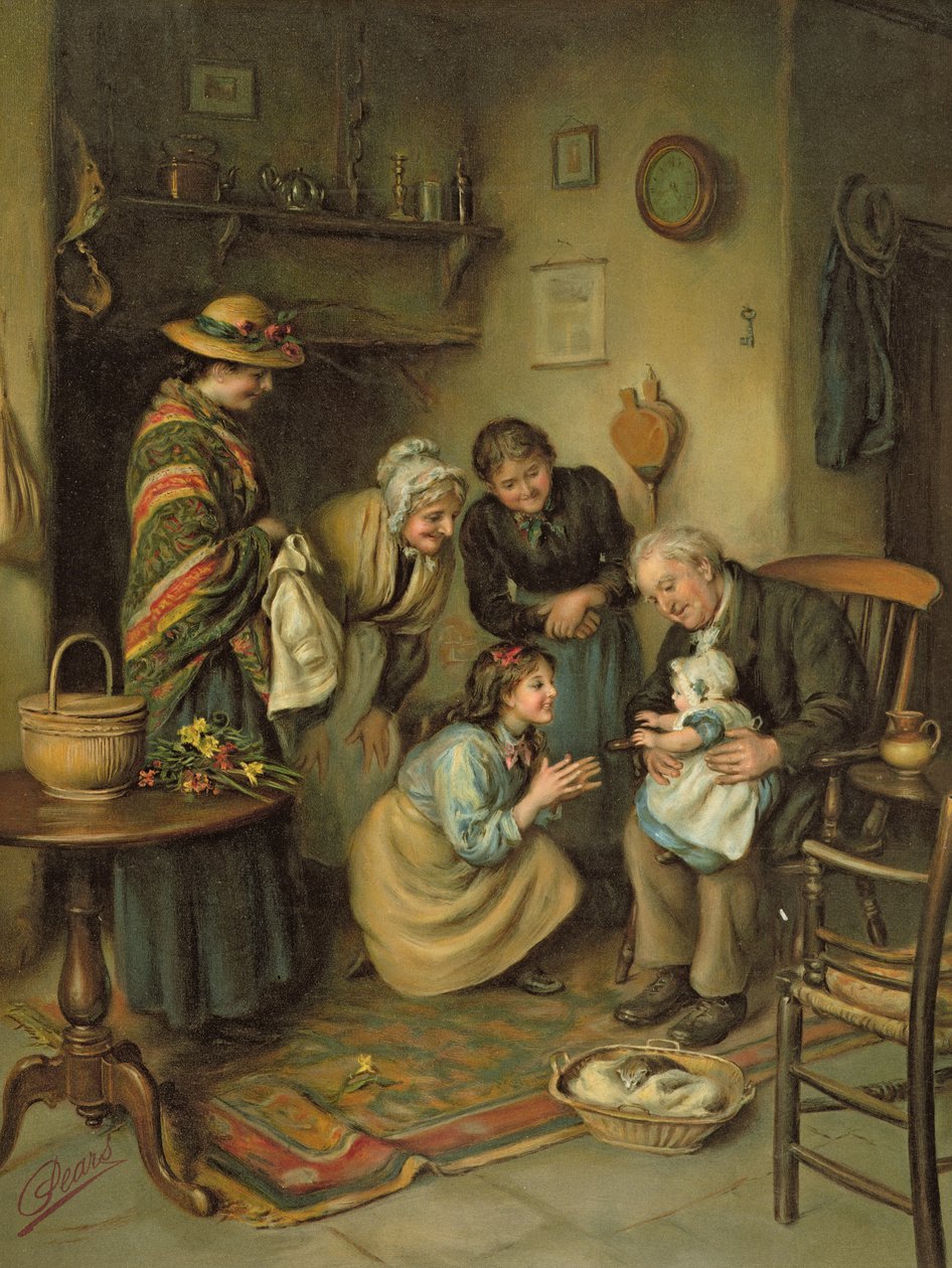 Familiegudstjeneste, fra Pears Annual, 1911 af Joseph Clark