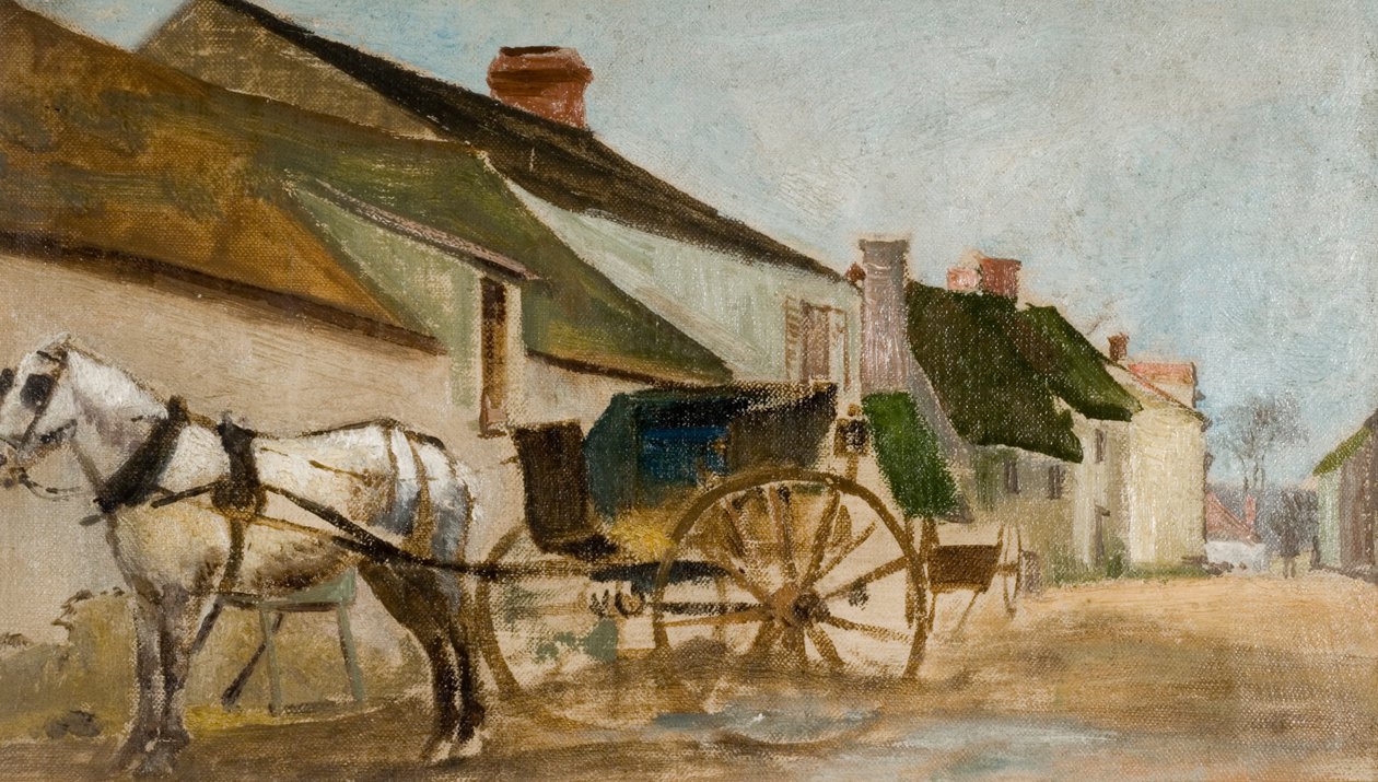 Pony og vogn af Joseph Crawhall