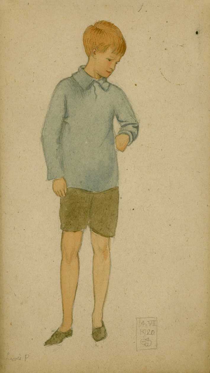 Lewis P., 14. juli 1920 (blyant og wc på papir) af Joseph Edward Southall