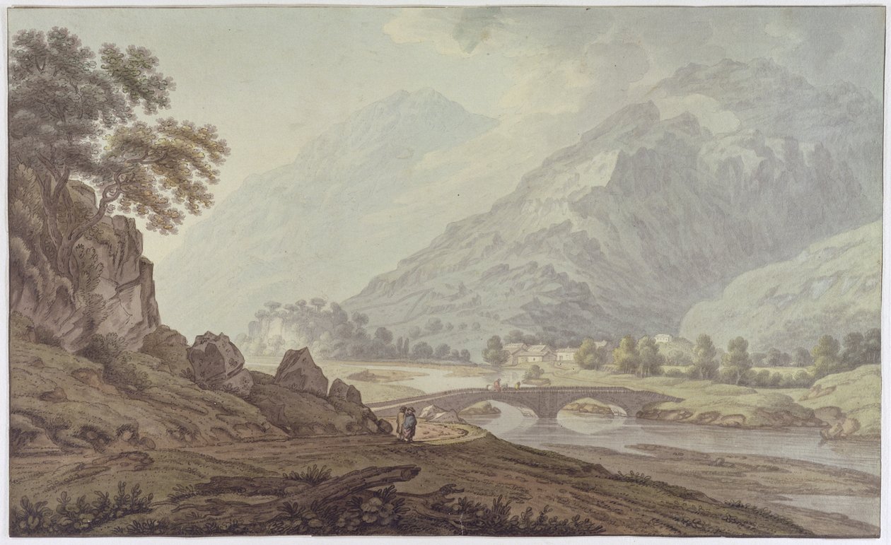 The Grange of Borrodale (pen og blæk med wc over grafit på vævet papir) af Joseph Farington