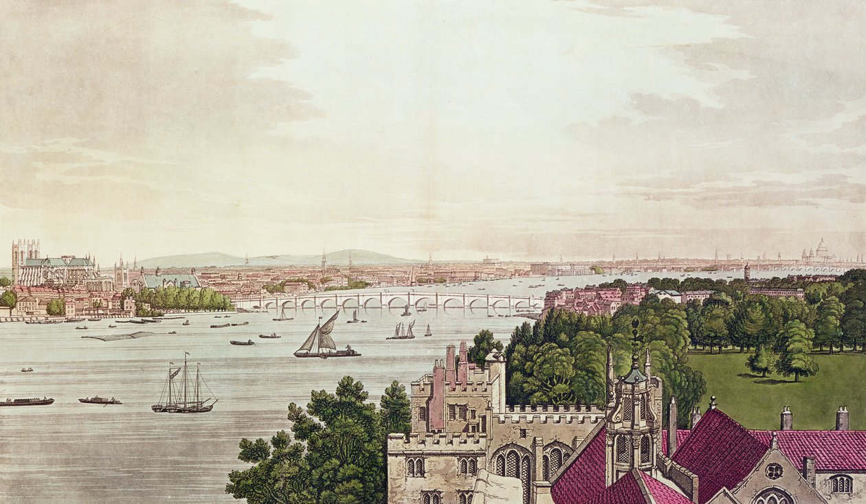Udsigt over London fra Lambeth, graveret af J.C Stadler (fl.1780-1812) 1795 af Joseph Farington
