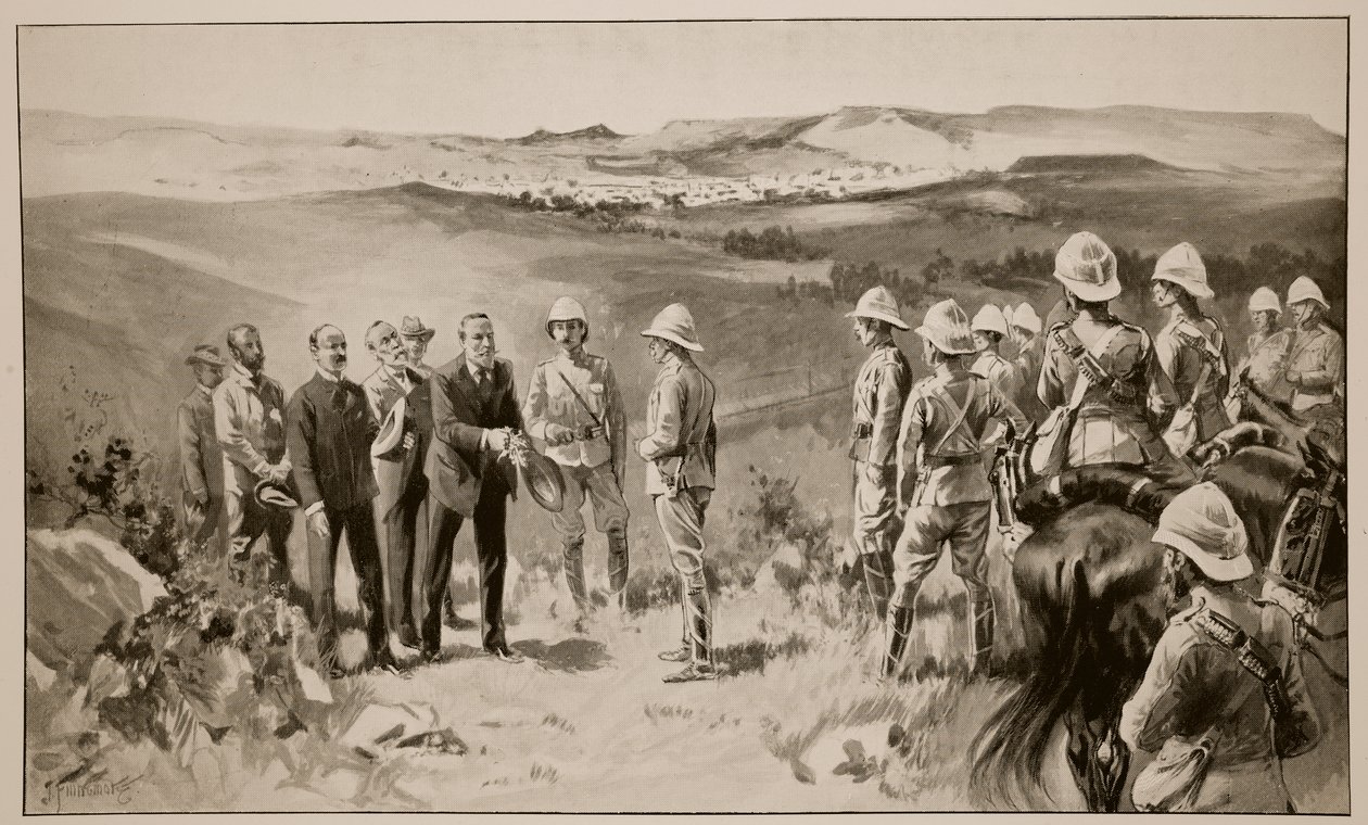 The Formal Surrender of Bloemfontein, fra en skitse af W.B. Wollen RI (1857-1936) af Joseph Finnemore