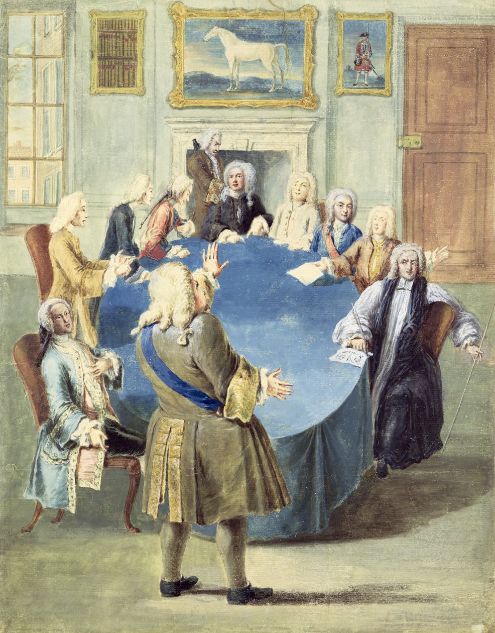 Sir Robert Walpole i en tale til sit kabinet af Joseph Goupy