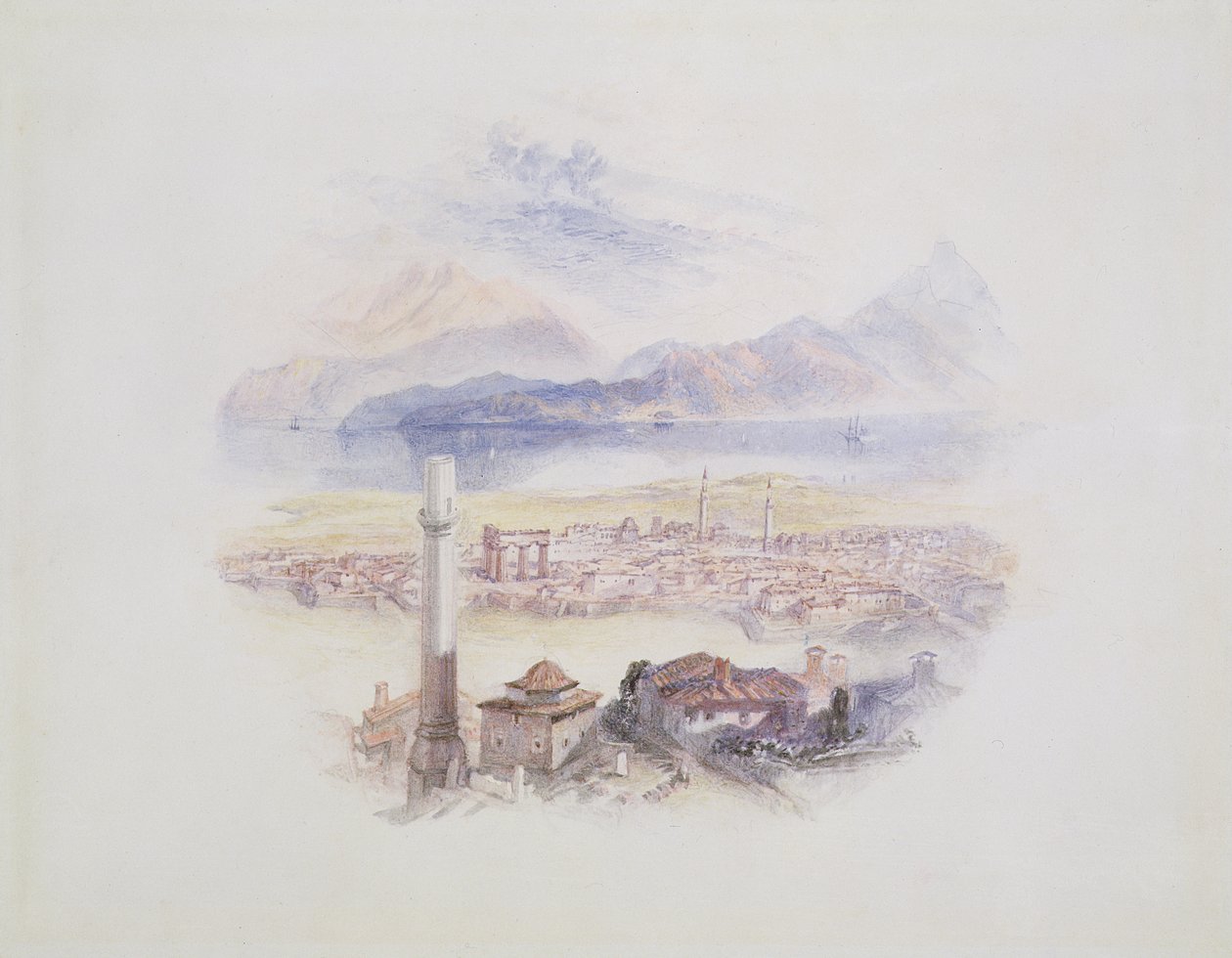 Corinth, fra Akropolis (Illustration fra 
