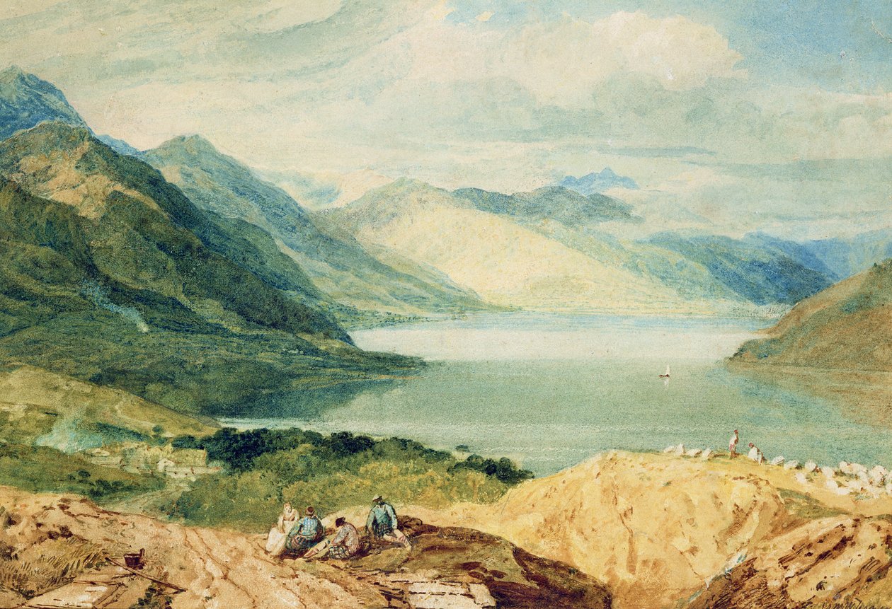 Loch Lomond (wc med pen på papir) af Joseph Mallord William Turner