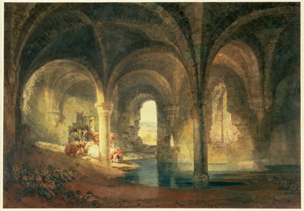 Refectory of Kirkstall Abbey, ca. 1798 af Joseph Mallord William Turner