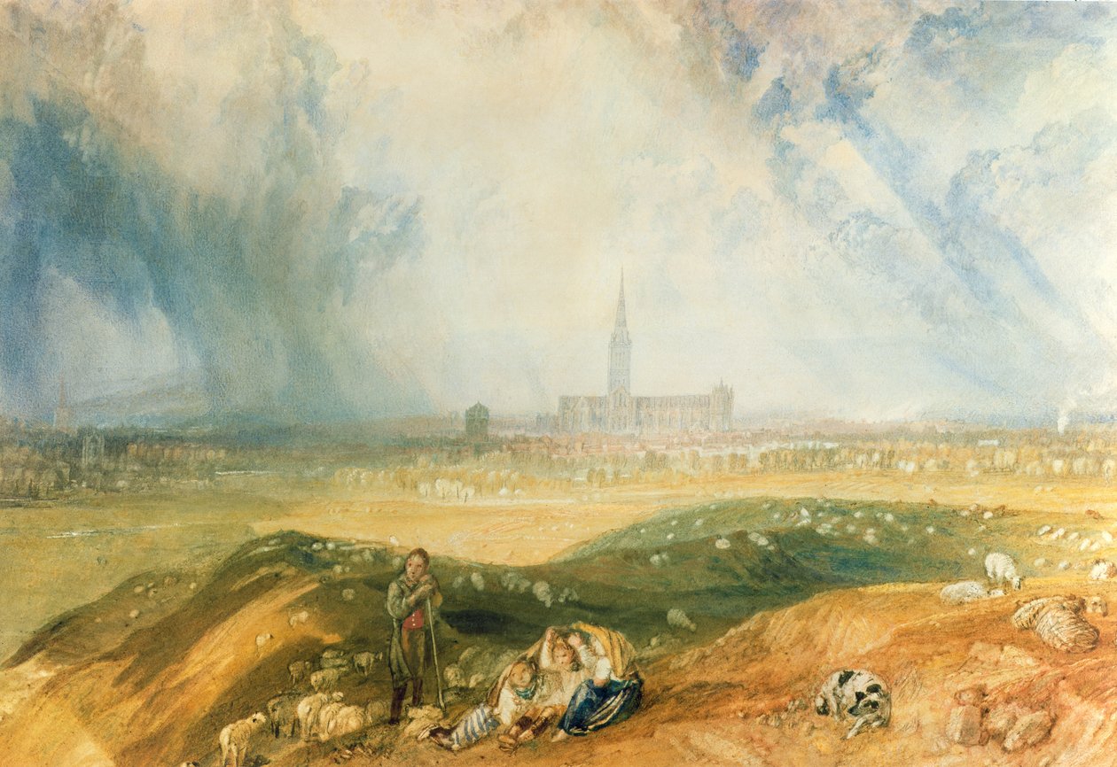 Salisbury katedral af Joseph Mallord William Turner