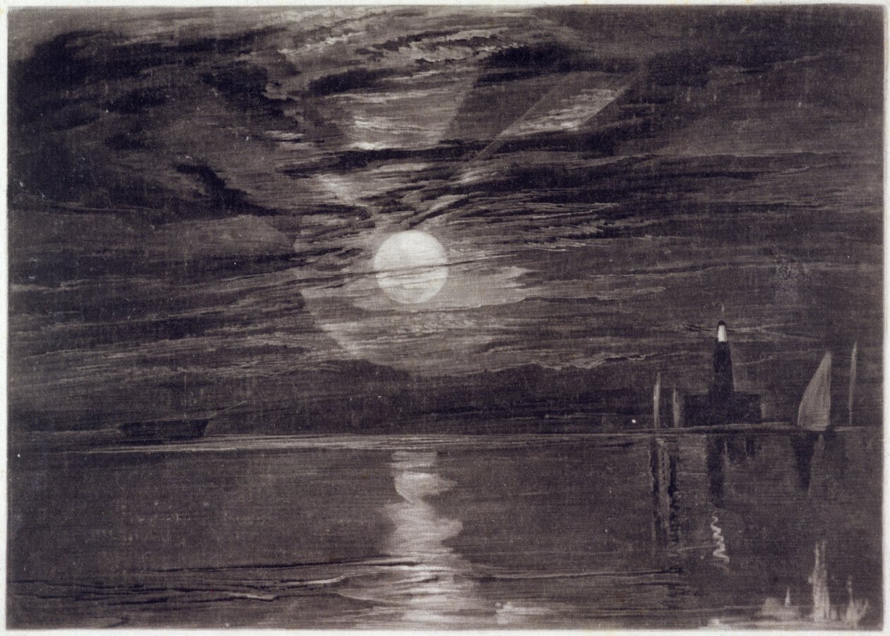 Shields Lighthouse, ca. 1825 (mezzotint) af Joseph Mallord William Turner