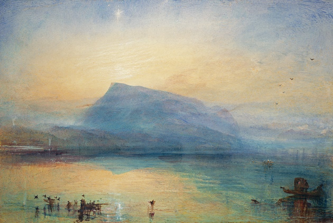 The Blue Rigi: Luzernsøen - Solopgang, 1842 af Joseph Mallord William Turner