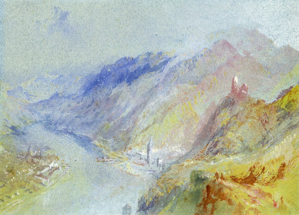 Slottet Trausnitz med udsigt over Landshut, ca. 1839 (gouache og wc) af Joseph Mallord William Turner