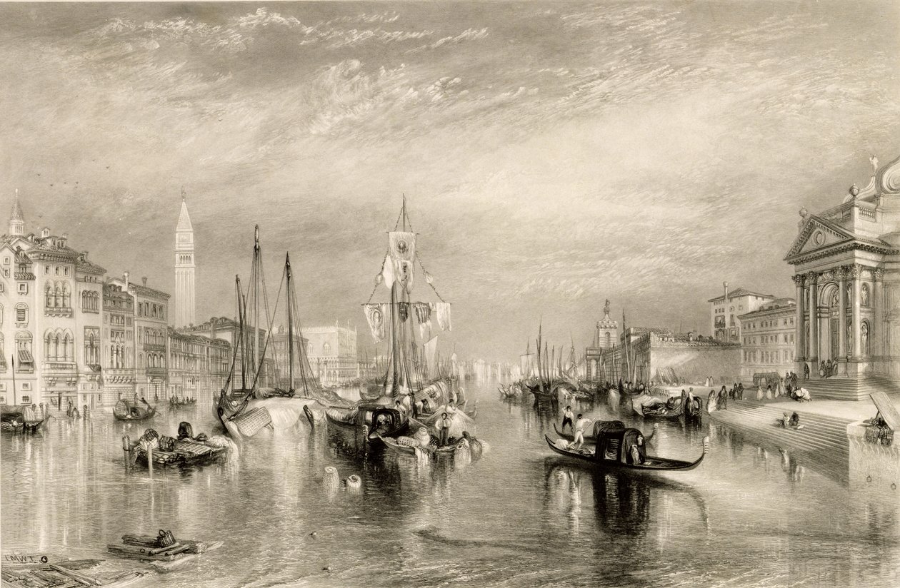 Canal Grande, Venedig, indgraveret af William Miller (1796-1882) 1838-52 af Joseph Mallord William Turner