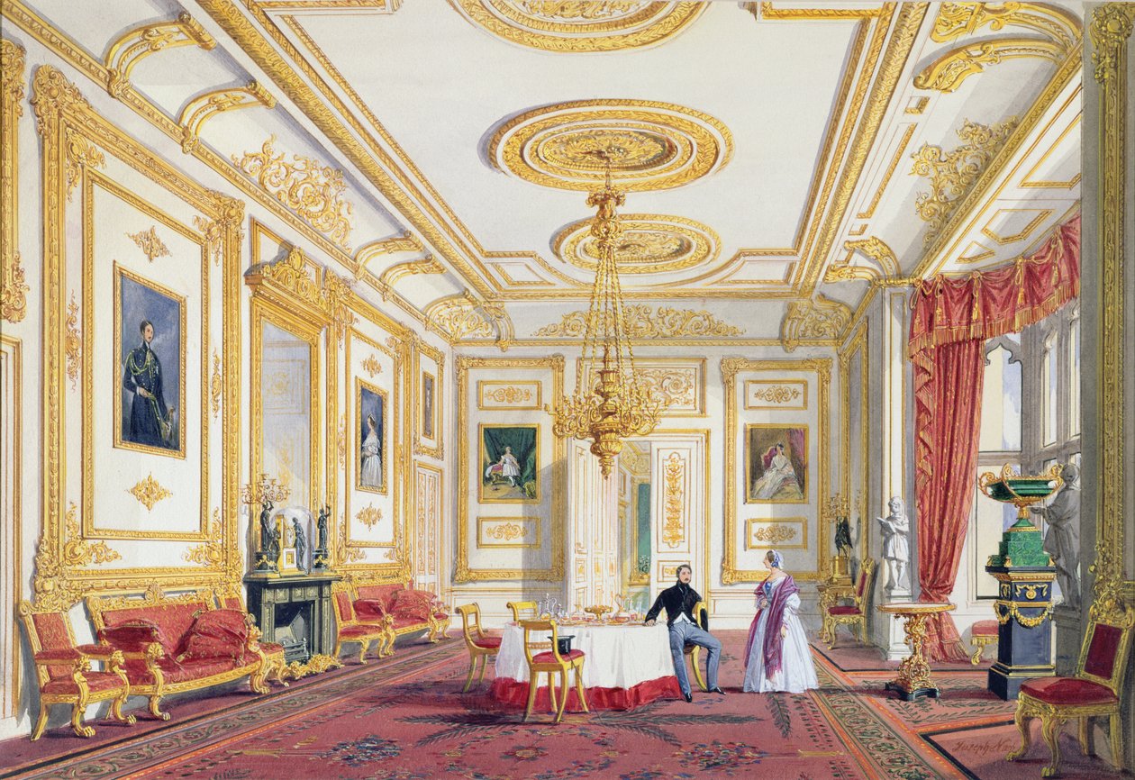 The White Drawing Room på Windsor Castle af Joseph Nash