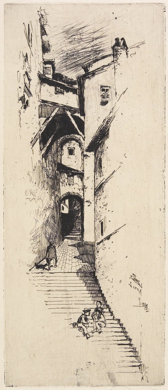 Trappegade, Siena, 1883 af Joseph Pennell