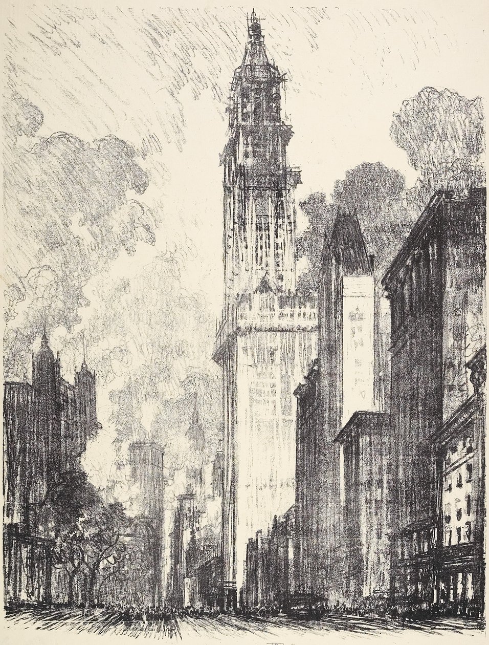 Woolworth-bygningen, 1912 af Joseph Pennell