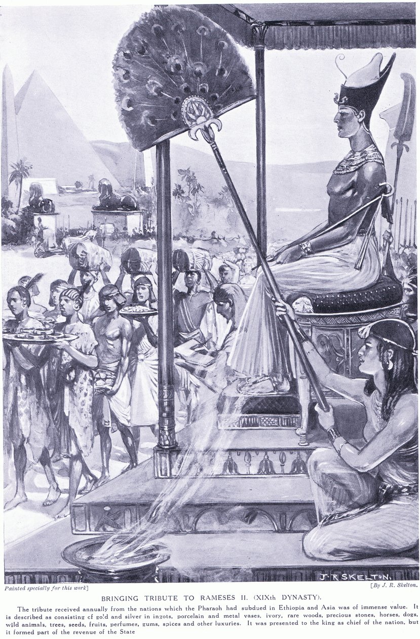 Hyldest til Ramses II (XIX-dynastiet), ca. 1920 af Joseph Ratcliffe Skelton