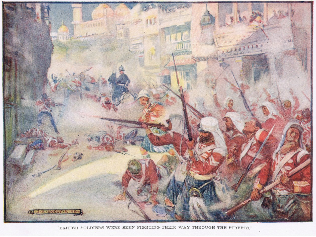 Britiske soldater kæmpede sig vej gennem gaderne af Joseph Ratcliffe Skelton